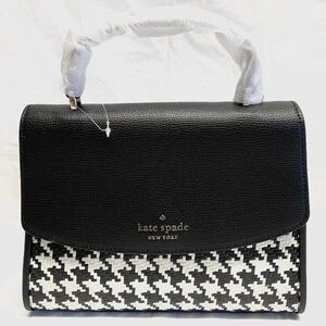 NWOT Kate Spade Darcy Top Handle Woven Houdstooth Crossbody